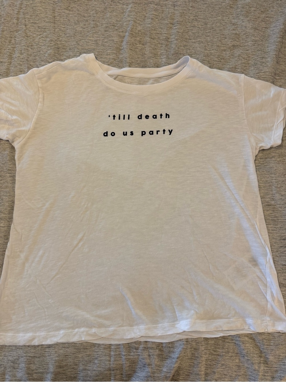Armani Exchange Women’s Graphic Tee - 'till death do us party'